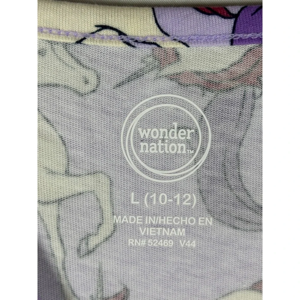Wonder Nation Girls Purple Unicorn Print Short‎ Sleeve Casual Dress Size L 10-12